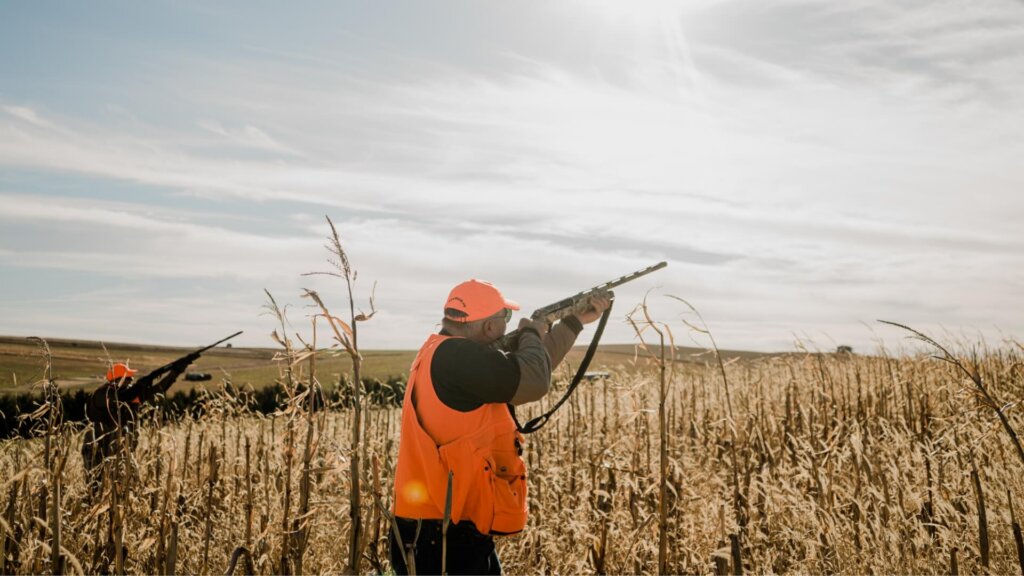 Man in Winner, South Dakota Pheasant Hunting at Prairie Legends Outfitters — the best pheasant hunting in the US.