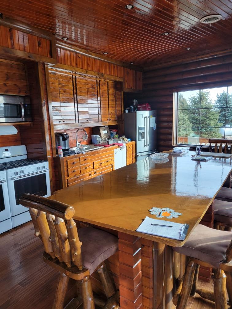 Full kitchen in one of our authentic hunting lodges at Prairie Legends Outfitters in South Dakota.