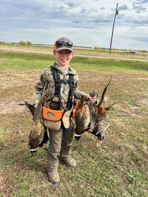 Little family member at Prairie Legends Outfitters pheasant hunting.