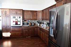 Photo of kitchen interior at the pheasant hunting lodge.