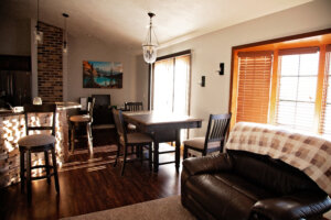 Interior photo of kitchen in one of the lodges at Prairie Legends Outfitter.