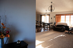 Interior images of one of the hunting lodges at Prairie Legends Outfitter.